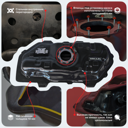 Топливный бак Hyundai Getz 2002-2011 г.в - 45 л. (bolt-on)