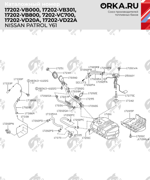 Купить Пластиковый топливный бак Nissan Patrol Y61/Y60, 1997-2009 г.в. (NB) Пластиковый топливный бак Nissan Patrol Y61/Y60, 1997-2009 г.в. (NB)