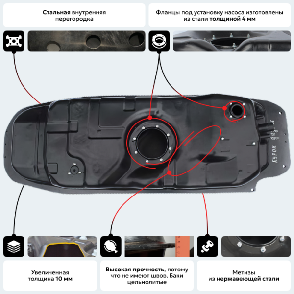 Пластиковый топливный бак SsangYong Actyon, 2005-2016 г.в. (дизель) (BP) - 75 л.
